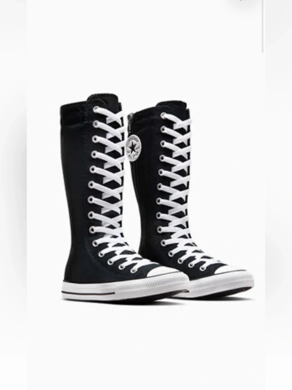 Converse Kids Size 12 Shoes NEW Knee High Chuck Taylor All Star XHi Black Zip Up